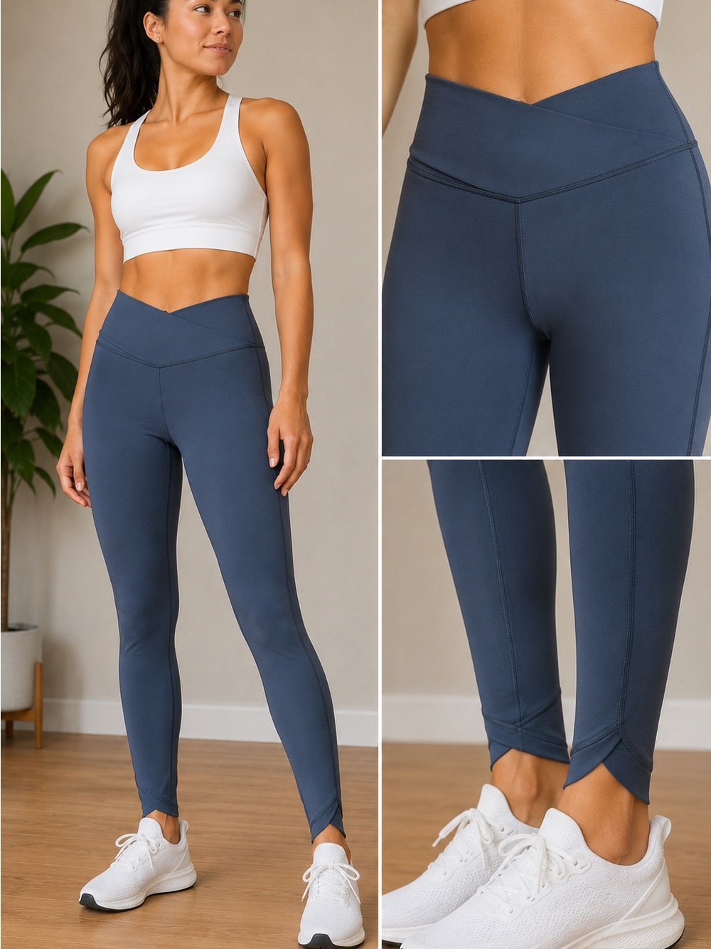 Women’s Mountain Warehouse Active Crossover Waist Leggings - Slate Blue